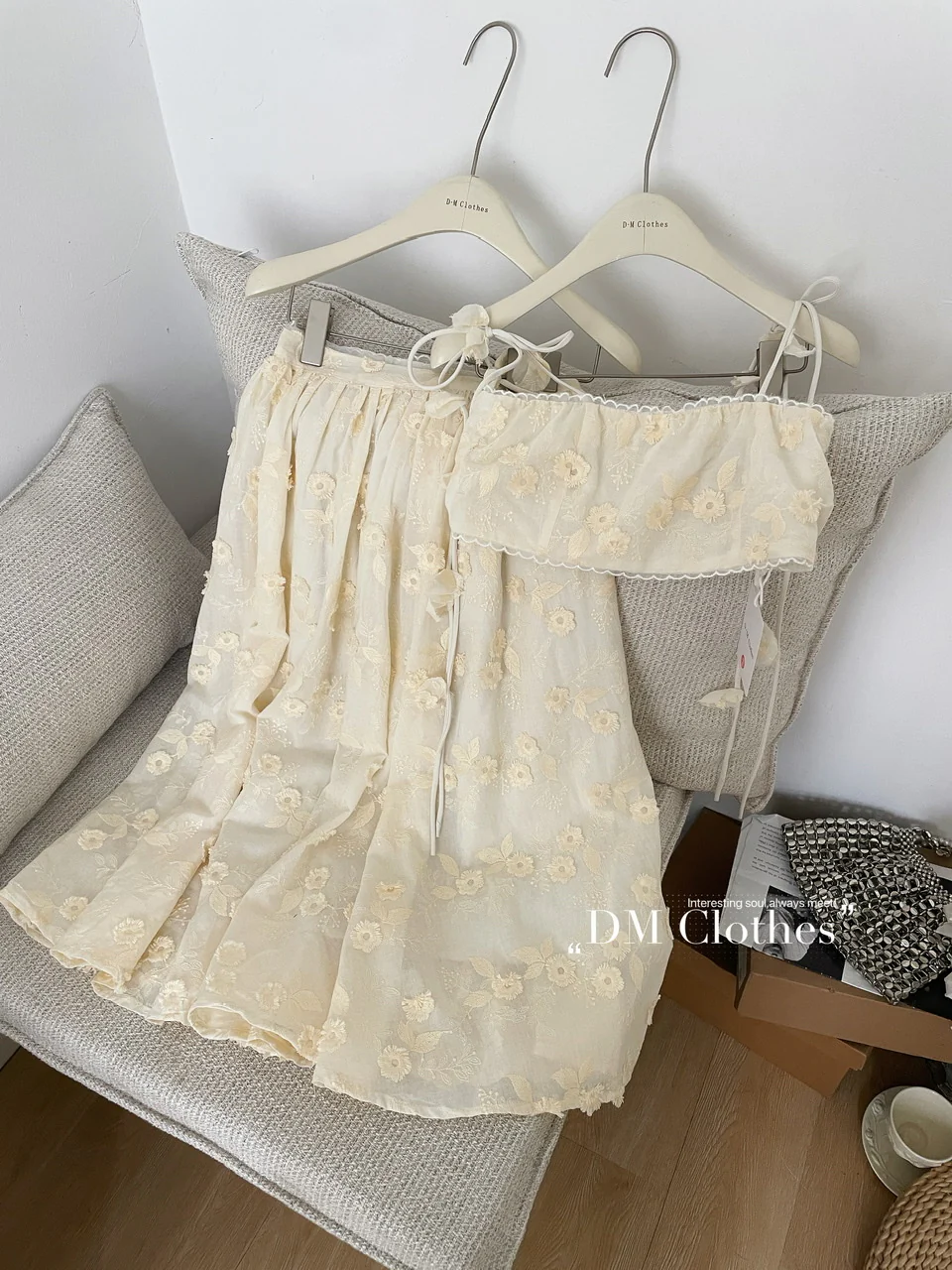 Sexy A line Spaghetti Straps 2 Pieces Summer Dress Holiday Dresses Party Birthday Outfits For Women DP0124 - Deanwangkt