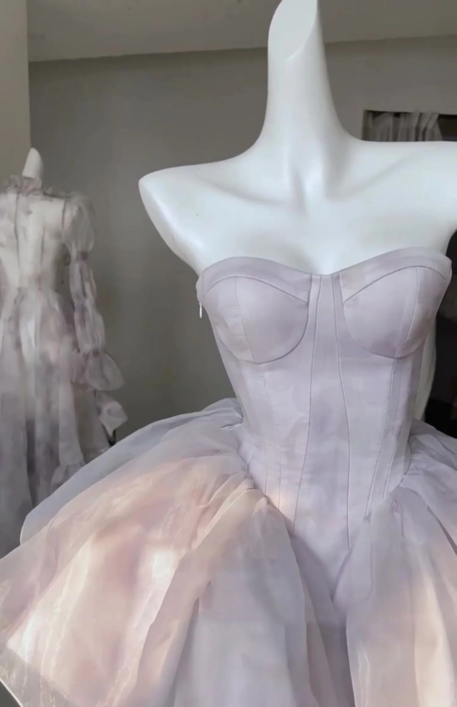 Pretty Ball Gown Short Lilac Tulle Homecoming Dress Summer Hoco Dresses Cocktail Dress For Senior Teens DP1791 - Deanwangkt