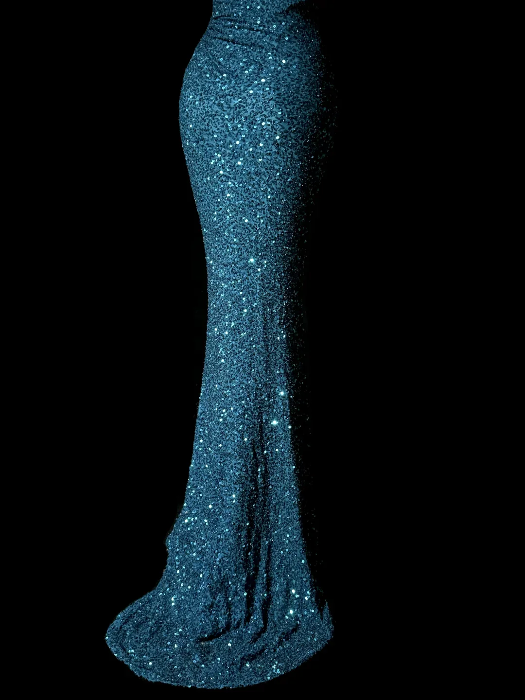 Classy Mermaid One Shoulder Blue Sequin Beads Long Evening Dress Prom Dresses H2966 - Deanwangkt
