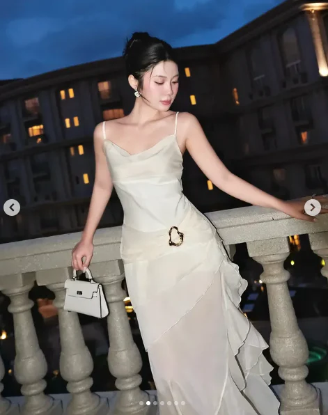 Gorgeous High Low Straps Ivory Chiffon Prom Dresses Formal Summer Wedding Guest Dresses Wedding Guest Outfits DP754 - Deanwangkt