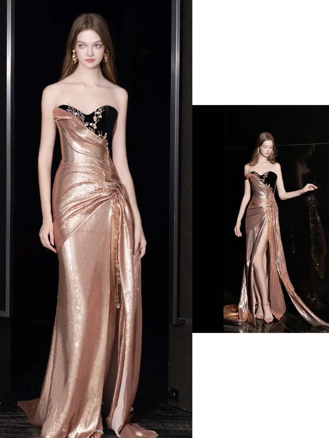 Gorgeous Sheath Sweetheart Sequin Pink Long Prom Dress Party Dress Graduation Dresses DP701 - Deanwangkt