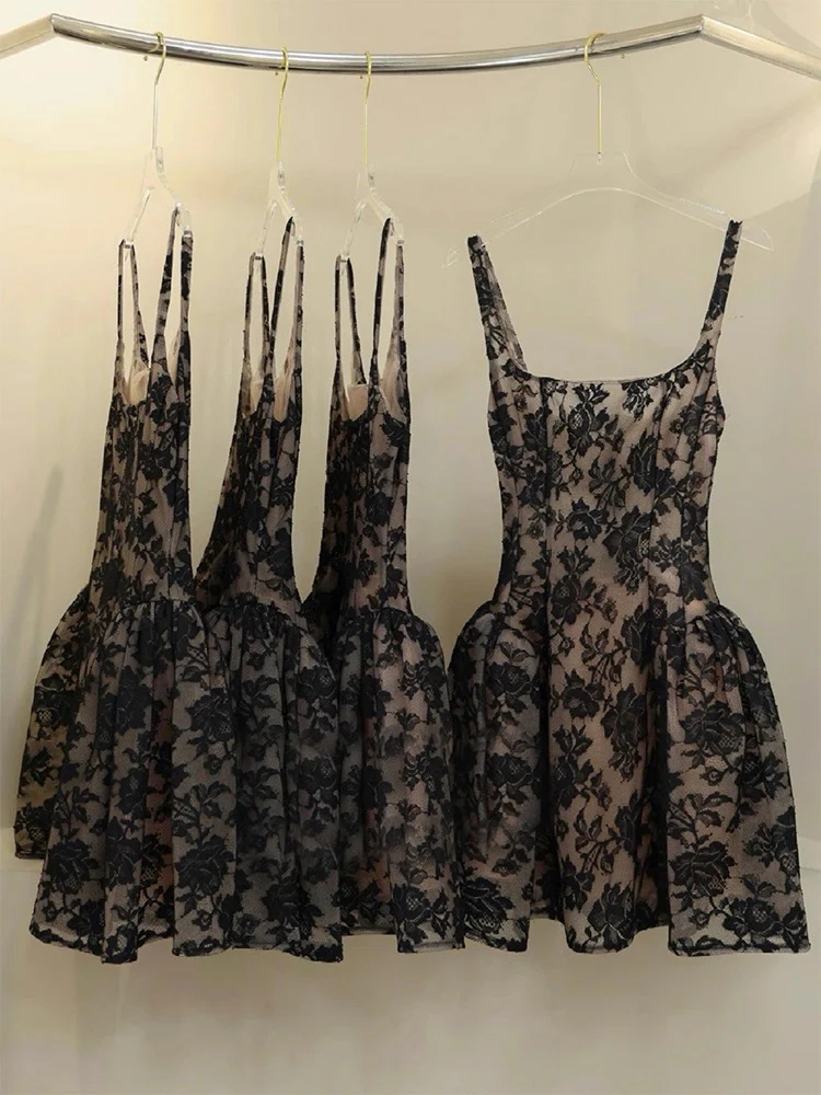 Cute Ball Gown Square Little Black Dress Lace Short Mini Formal 8th Grade Homecoming Dresses Middle School Cocktail Dress Hoco Outfits DH2638 - Deanwangkt