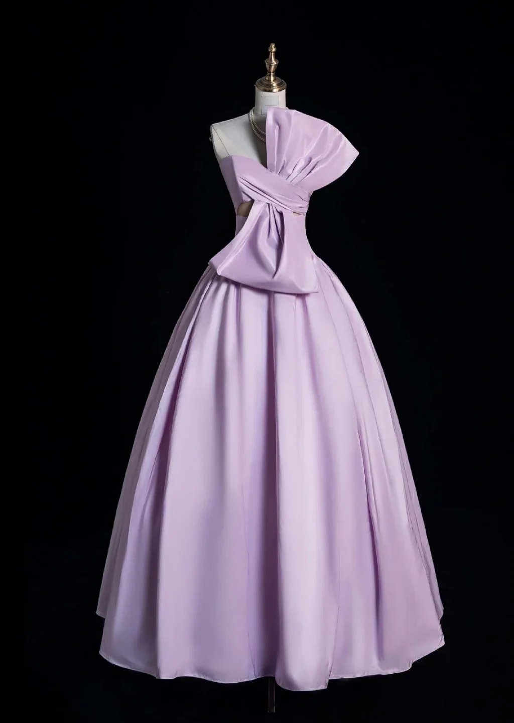 Cute Strapless A-Line Long Prom Dress Satin Lilac Sweet 16 Dress DP3784 - Deanwangkt