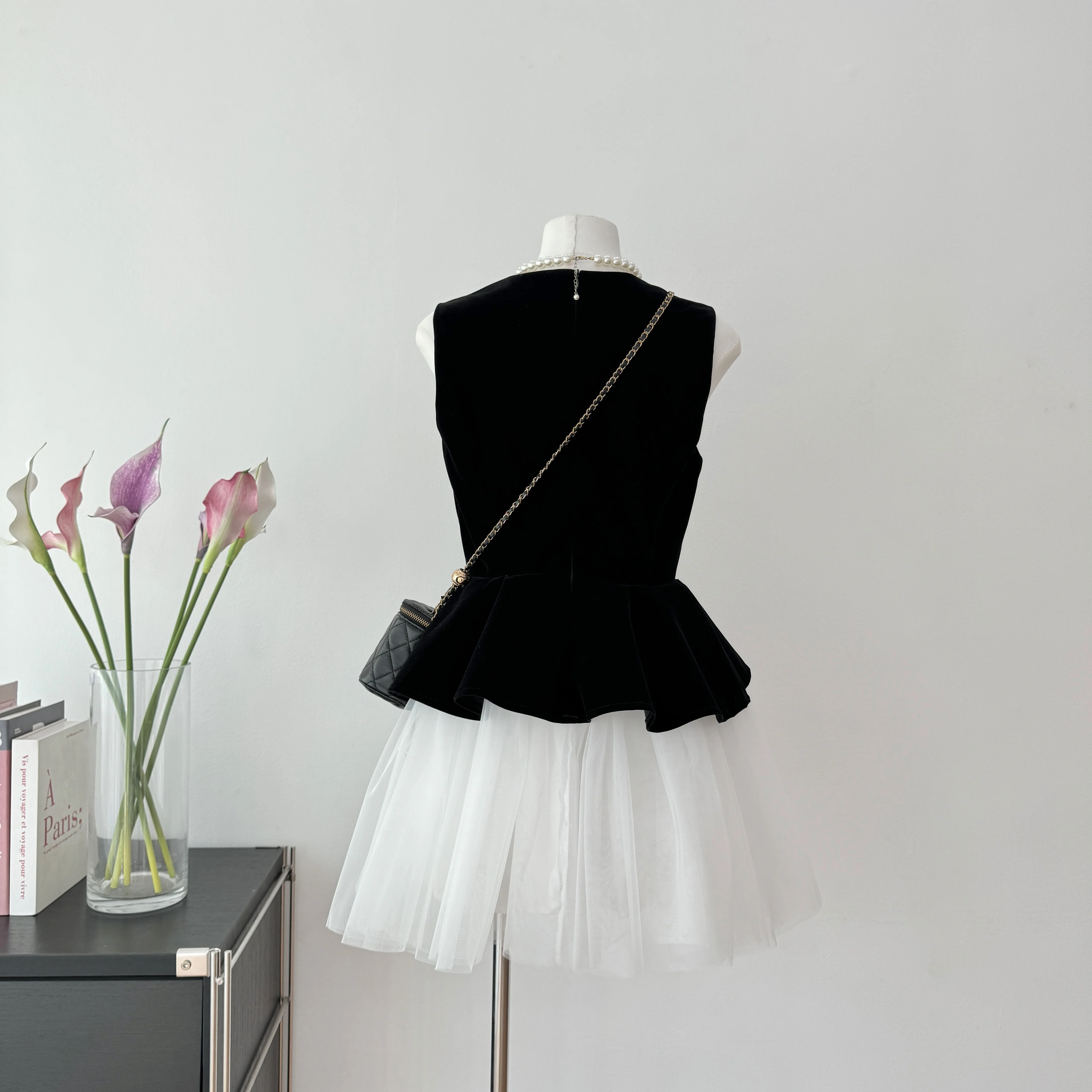 Sexy A line Jewel Neckline Black Short Summer Dress Holiday Party Outfits For Women DP0117 - Deanwangkt