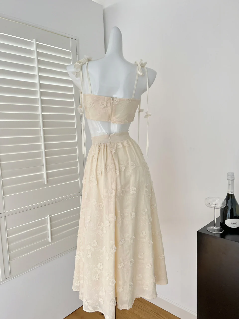 Cute A line Spaghetti Straps 2 Pieces Summer Dress Holiday Dresses Party Birthday Outfits For Women DP0125 - Deanwangkt