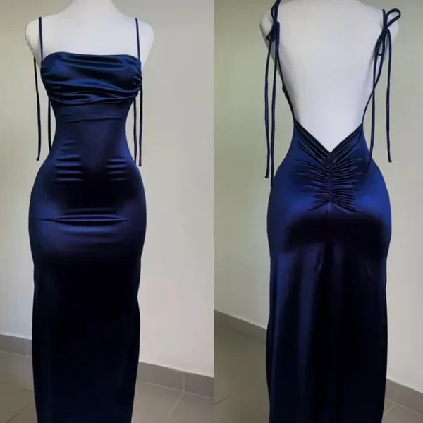 Sexy Straps Backless Prom Dress Length-Floor Evening Dress Birthday Outfits Classy Party Dress Formal Dress DP247 - Deanwangkt
