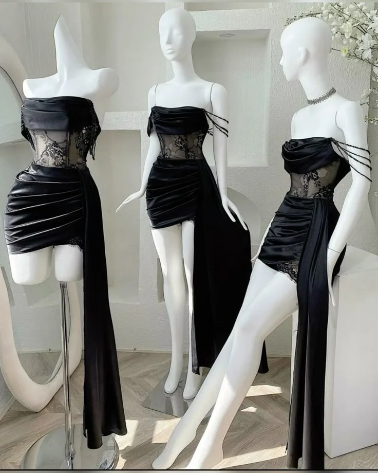 Vintage Sheath Strapless Little Black Dress Short Mini Formal 8th Grade Homecoming Dresses Summer Middle School Hoco Dress Birthday Outfits W1176 - Deanwangkt