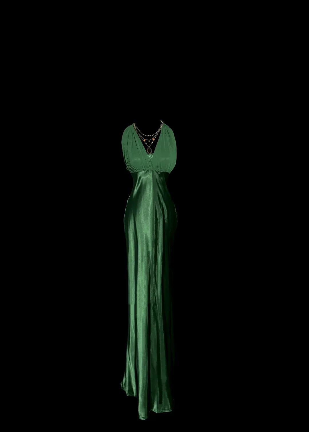 Vintage Mermaid Halter Dark Green 90s Chiffon Long Prom Dresses Party Dress 21st Birthday Outfits Graduation Dresses W851 - Deanwangkt