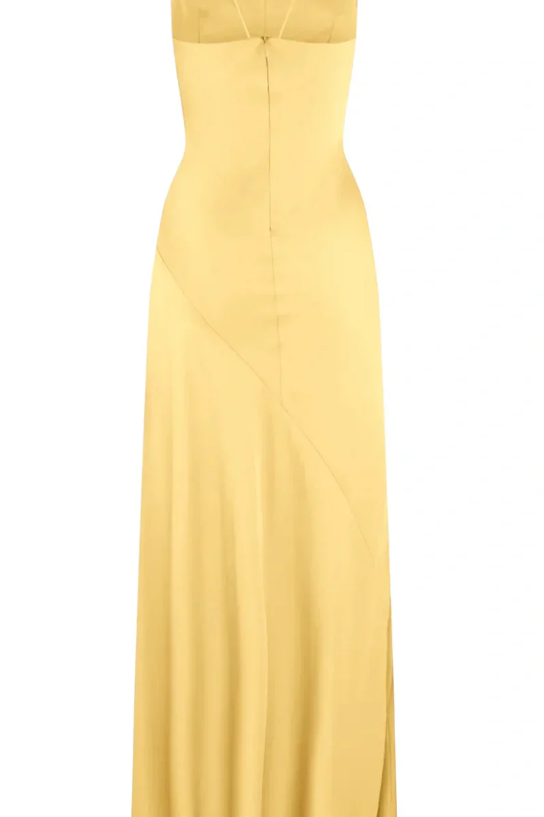 Simple Sheath Spaghetti Straps Prom Dresses Pink Long Party Dress with Split Front DP311 - Deanwangkt