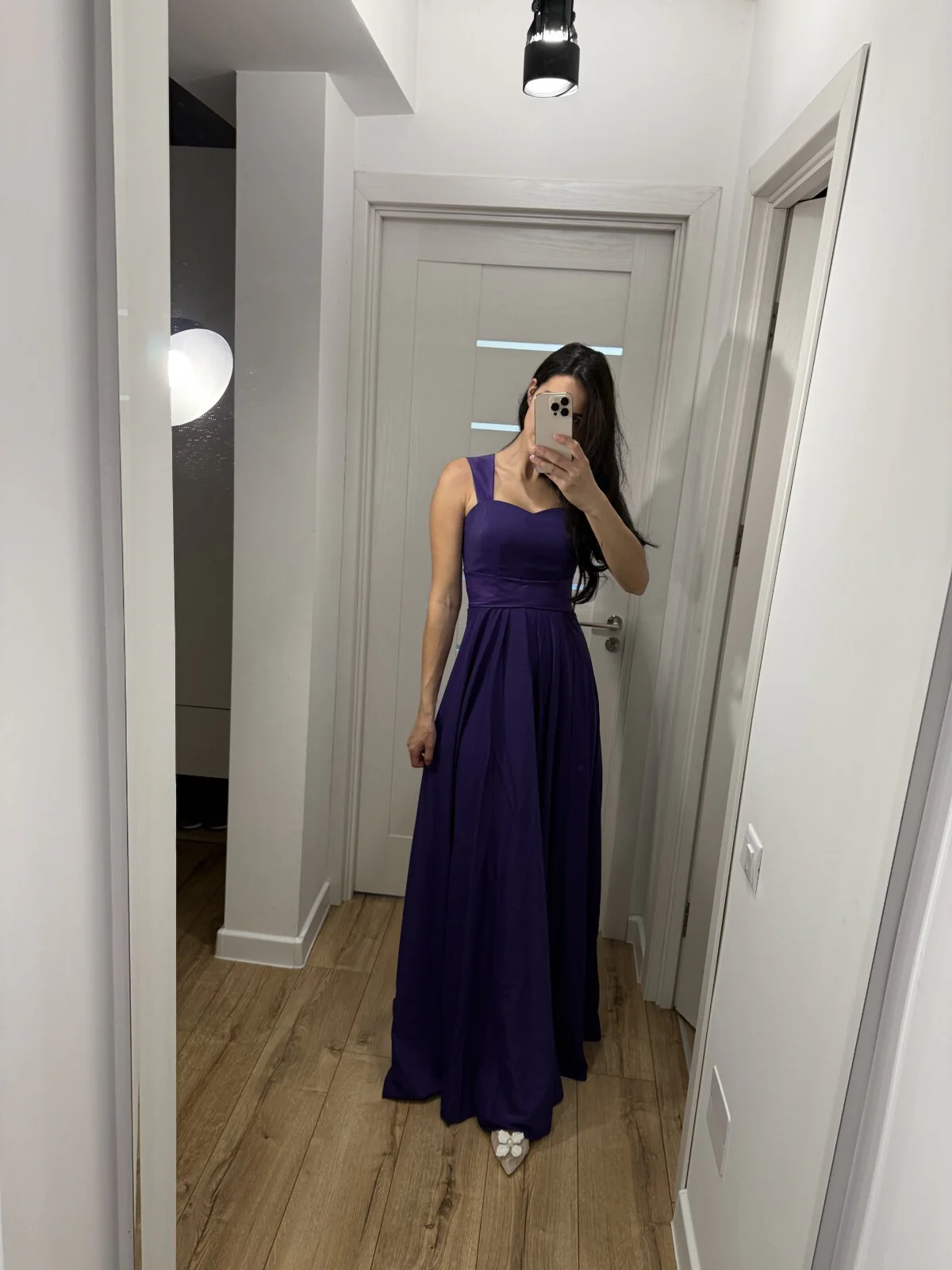 Elegant Sheath Long Prom Dresses, Chiffon Dark Purple Evening Dresses, Sleeveless Wedding Guest Dresses DP3787 - Deanwangkt