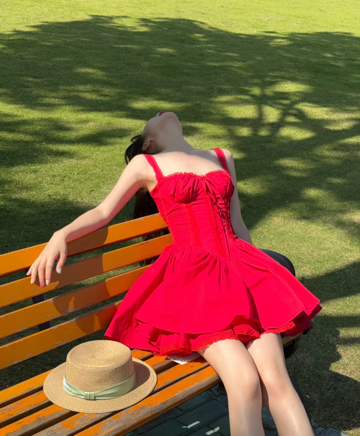 Simple A line Square Neck Red Short Homecoming Dress Summer Hoco Dresses Mini Cocktail Dress DH2469 - Deanwangkt