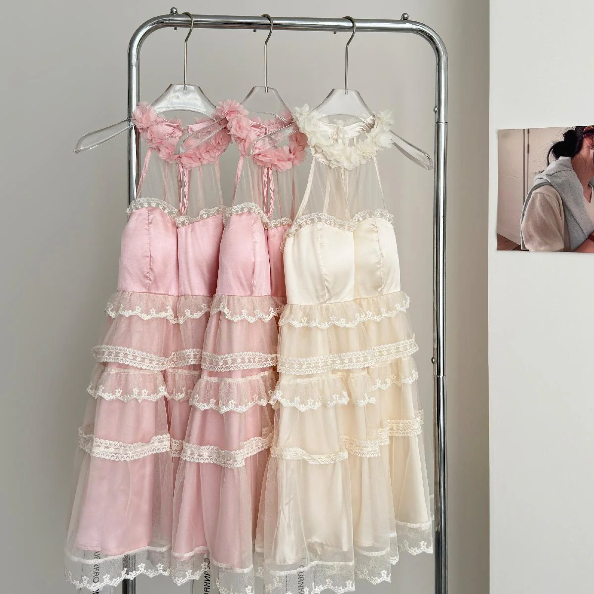 Cute A Line Square Halter Lace Summer Dress Holiday Party Outfits For Girls DP0140 - Deanwangkt