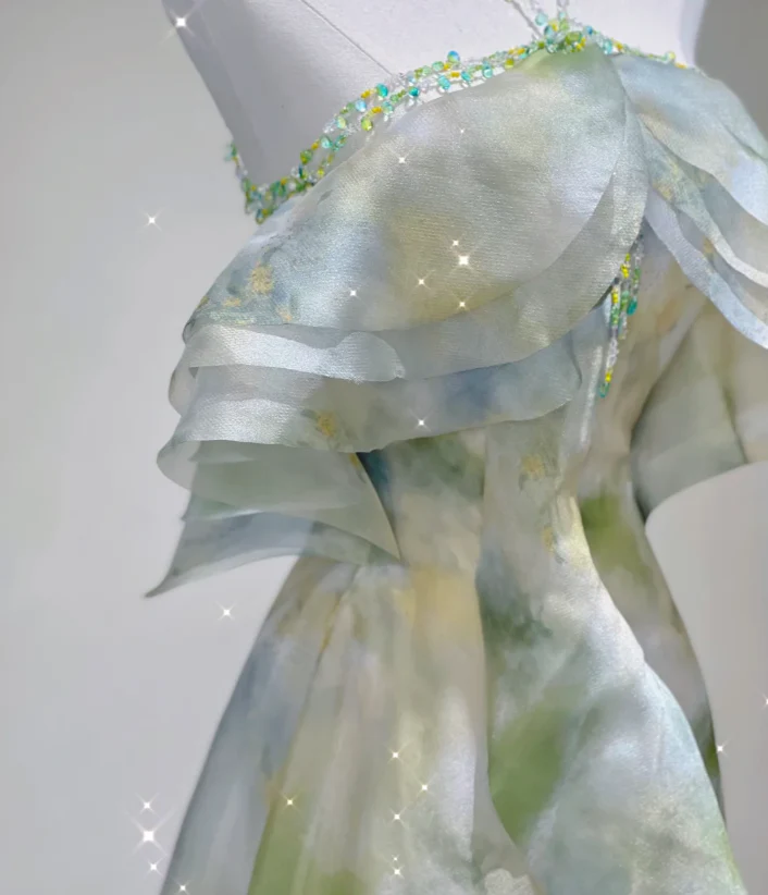 Classy A Line Halter Sleeveless Chiffon High School Evening Dress Long Green Prom Dresses DP427 - Deanwangkt