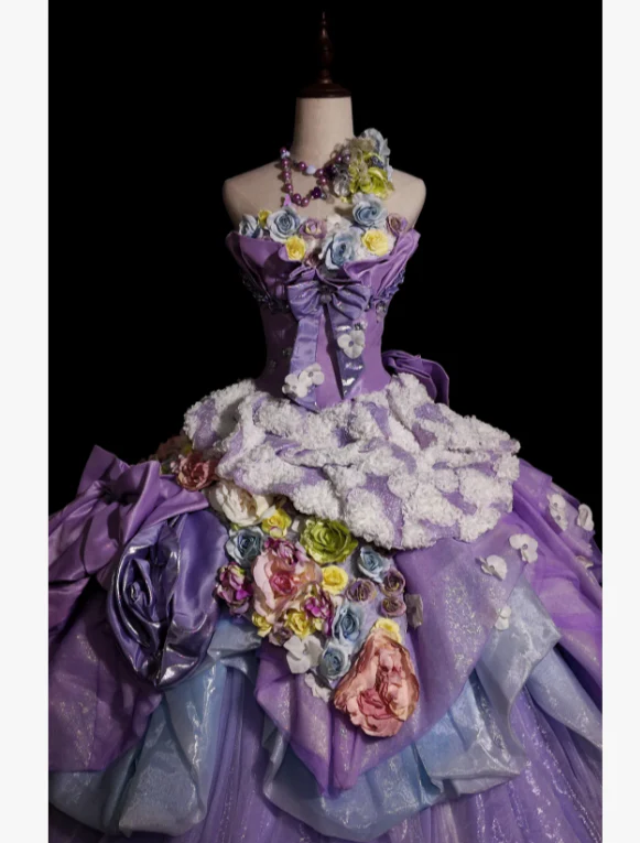 Gorgeous Ball Gown Purple Long Prom Dresses Tulle Sleeveless Purple Quinceanera Dresses Sweet 16 Dresses DP3819 - Deanwangkt