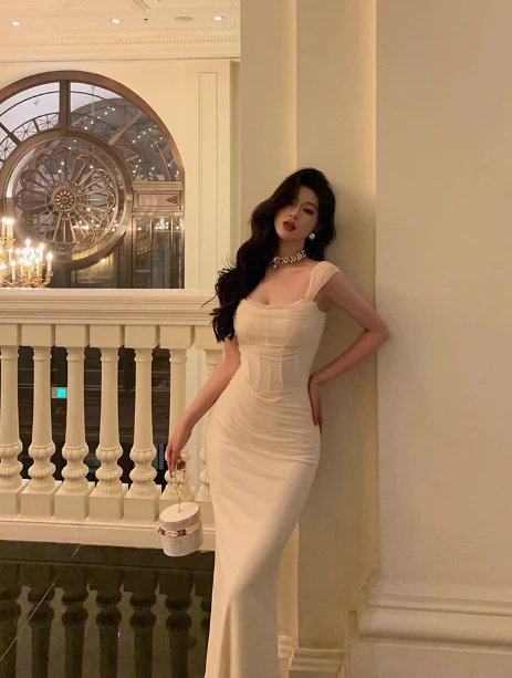 Classy Sheath Straps Ivory 18th Birthday Dress Party Gown 21st Birthday Outfits Birthday Dress Ideas For Women DP591 - Deanwangkt