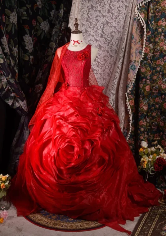 Fairy Jewel Ball Gown Tulle Long Prom Dresses Burgundy Quinceanera Dresses Sweet 16 Dress DP3749 - Deanwangkt