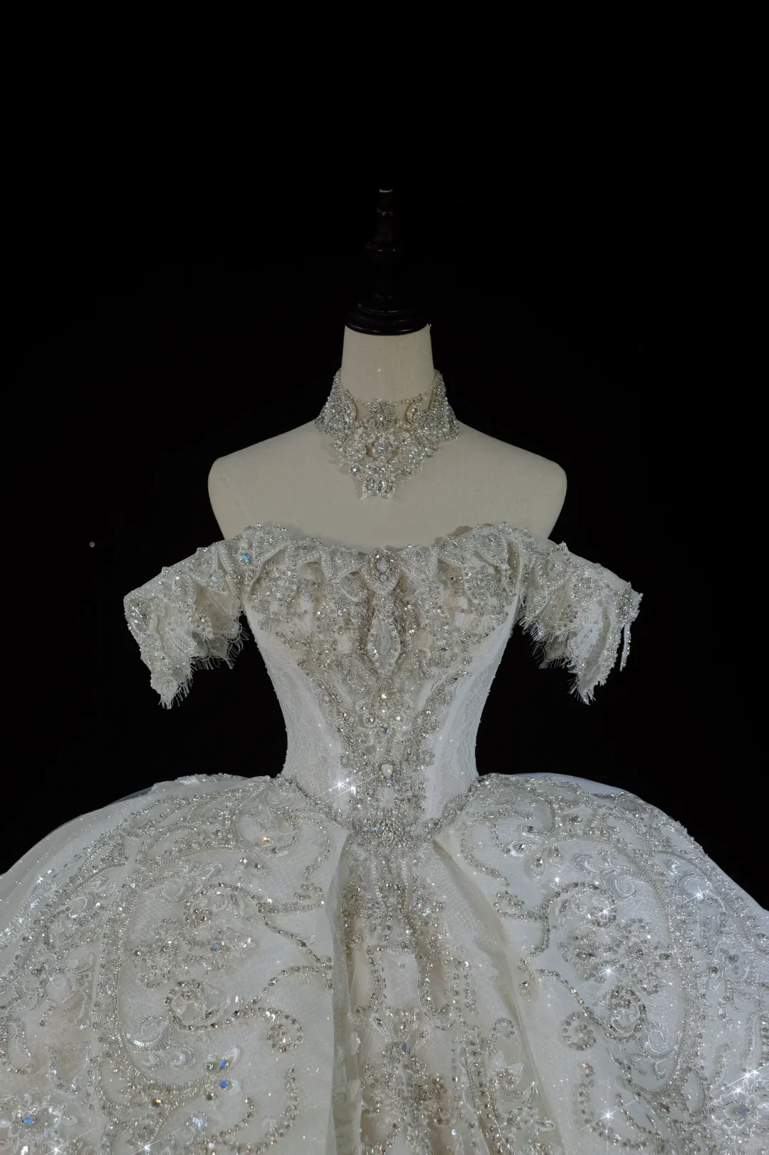 Timeless Bridal Gown Ball Gown Off The Shoulder Sequin Long Wedding Dresses Elegant Brides Gowns DH735 - Deanwangkt