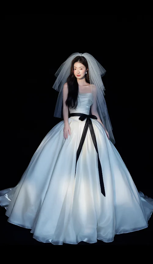 Luxury Strapless Ball Gown Long Wedding Dresses Tulle White Bridal Gowns Sleeveless Bridal Dresses DP3766 - Deanwangkt