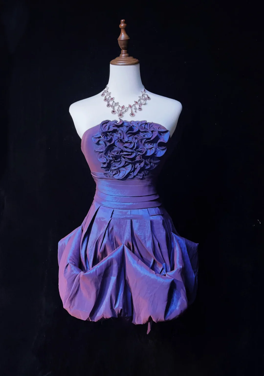 Vintage Ball Gown Strapless Taffeta Grape Mini Short Formal 8th Grade Homecoming Dresses Middle School Hoco Dress Cocktail Outfits DH1458 - Deanwangkt