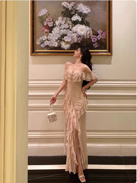 Elegant Mermaid Spaghetti Straps 18th Birthday Dress Party Gown Birthday Outfits Birthday Dress Ideas For Women DP597 - Deanwangkt