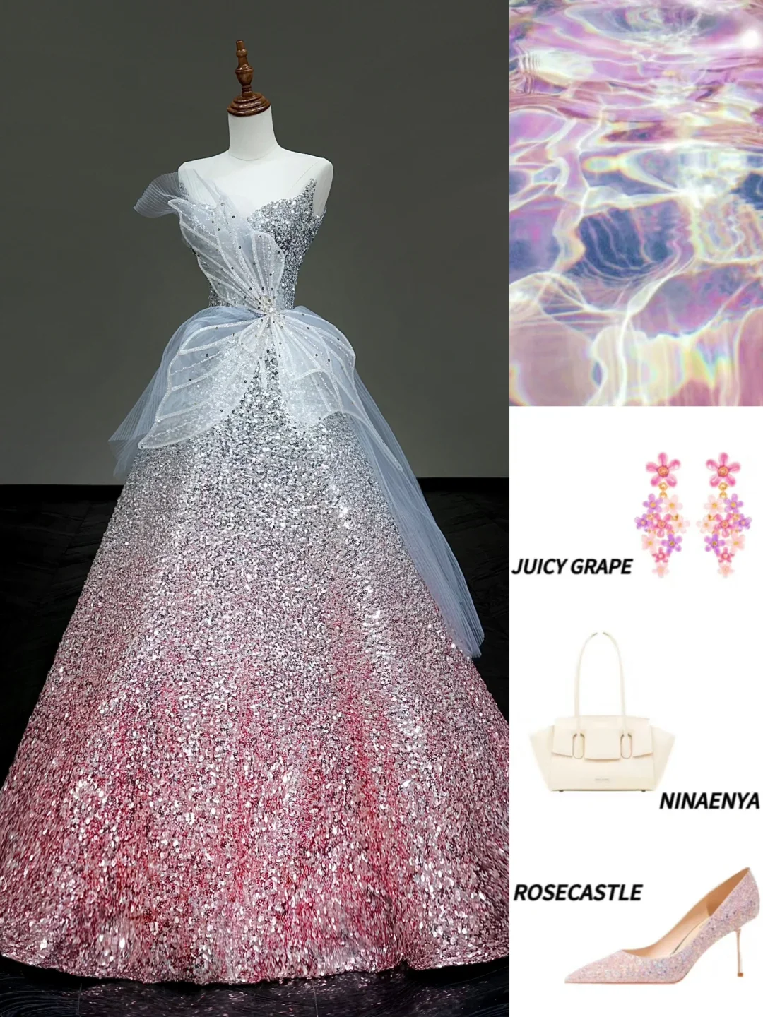 Elegant Glamour Ball Gown Sweetheart Sequin Silver Red Prom Dress Party Dress Evening Dresses DP887 - Deanwangkt