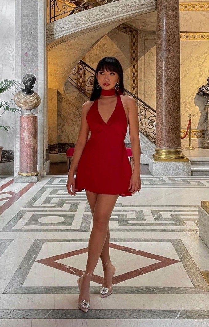 Cute A line V Neck Red Short Homecoming Dress Summer Middle School Formal Hoco Dresses Cocktail Dress Birthday Outfits W0623 - Deanwangkt