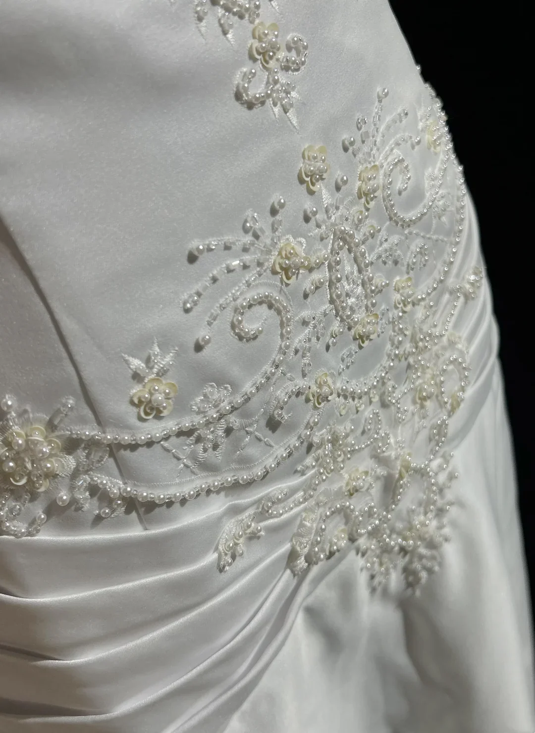 Classic Bridal Gown A line Square Neck Short Sleeves Satin White Wedding Dresses Minimalist Bridal Gowns DH648 - Deanwangkt