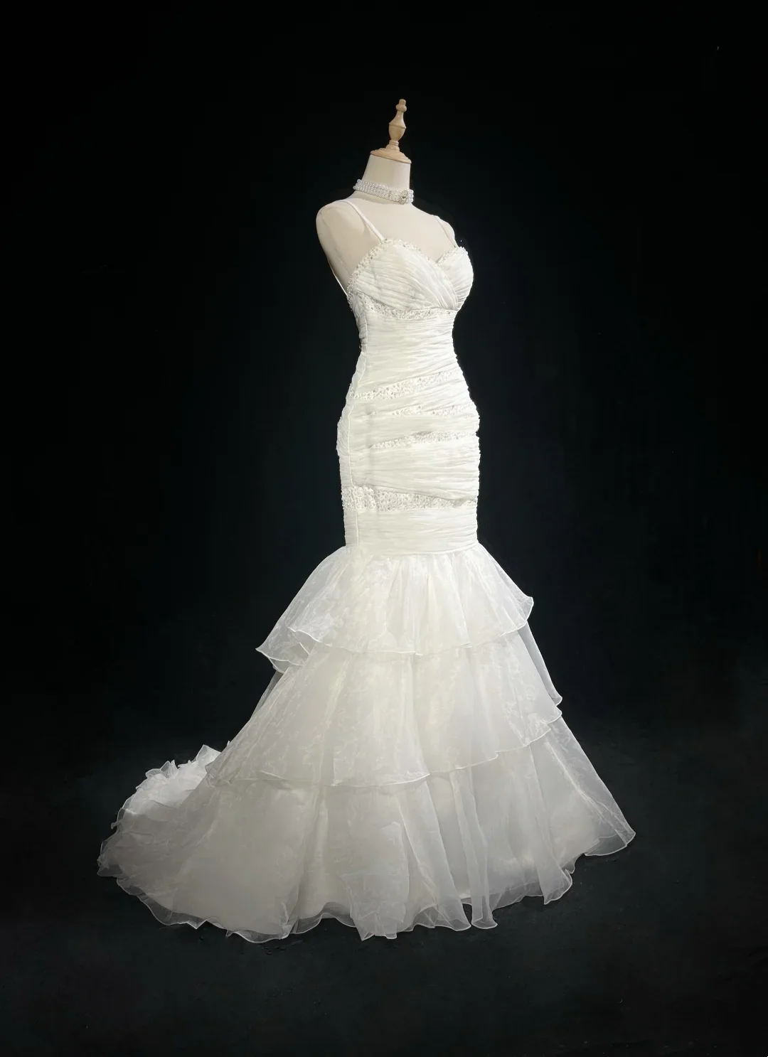 Retro Wedding Dress 1950s 1940s Mermaid Spaghetti Straps White Tulle Long Wedding Dresses Bridal Gowns Elegant Brides Gown DH573 - Deanwangkt