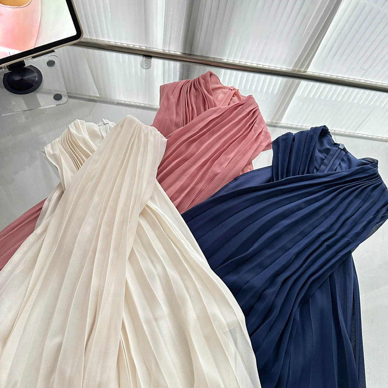 Sexy A line Halter Neckline Pink Short Chiffon Summer Dress Holiday Party Outfits For Women DP0119 - Deanwangkt