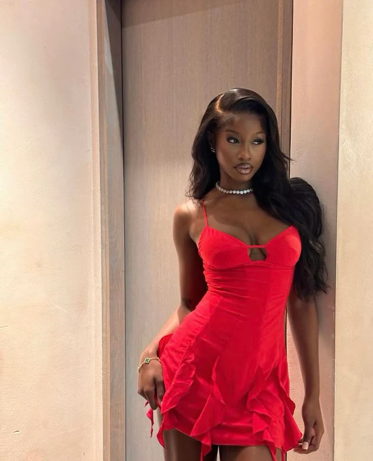 Sexy Sheath Red Chiffon Short Summer Birthday Dress Hoco Dress Birthday Outfit 19th Birthday Mini Party Dresses DP1023 - Deanwangkt