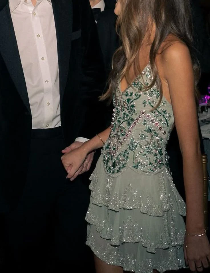 Vintage A line Spaghetti Straps Light Mint Green Chiffon Formal 8th Grade Homecoming Dress Summer Middle School Hoco Dresses Birthday Outfits W1153 - Deanwangkt