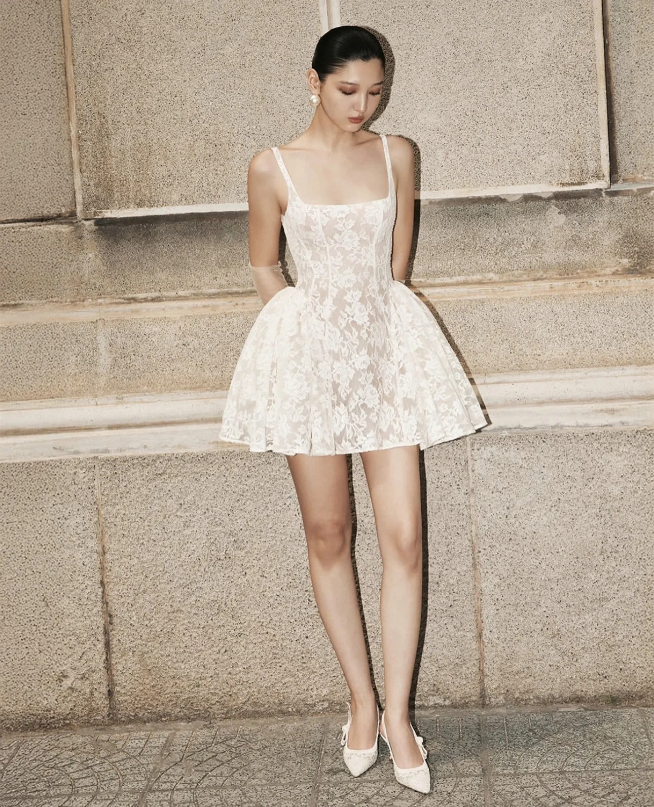 Cute Ball Gown Square Sage Green Lace Short Mini Formal 8th Grade Homecoming Dresses Middle School Cocktail Dress Hoco Outfits DH2628 - Deanwangkt