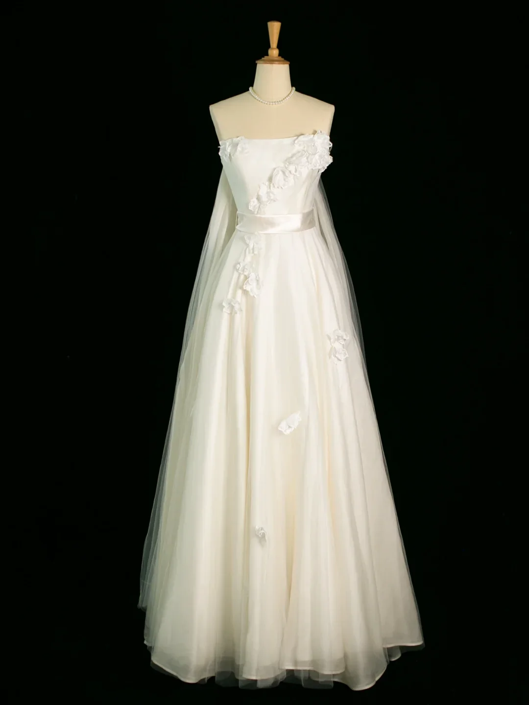 Pretty Wedding Dress A line Strapless White Tulle Long Vintage Wedding Dresses Bridal Gowns Brides Gown DH389 - Deanwangkt