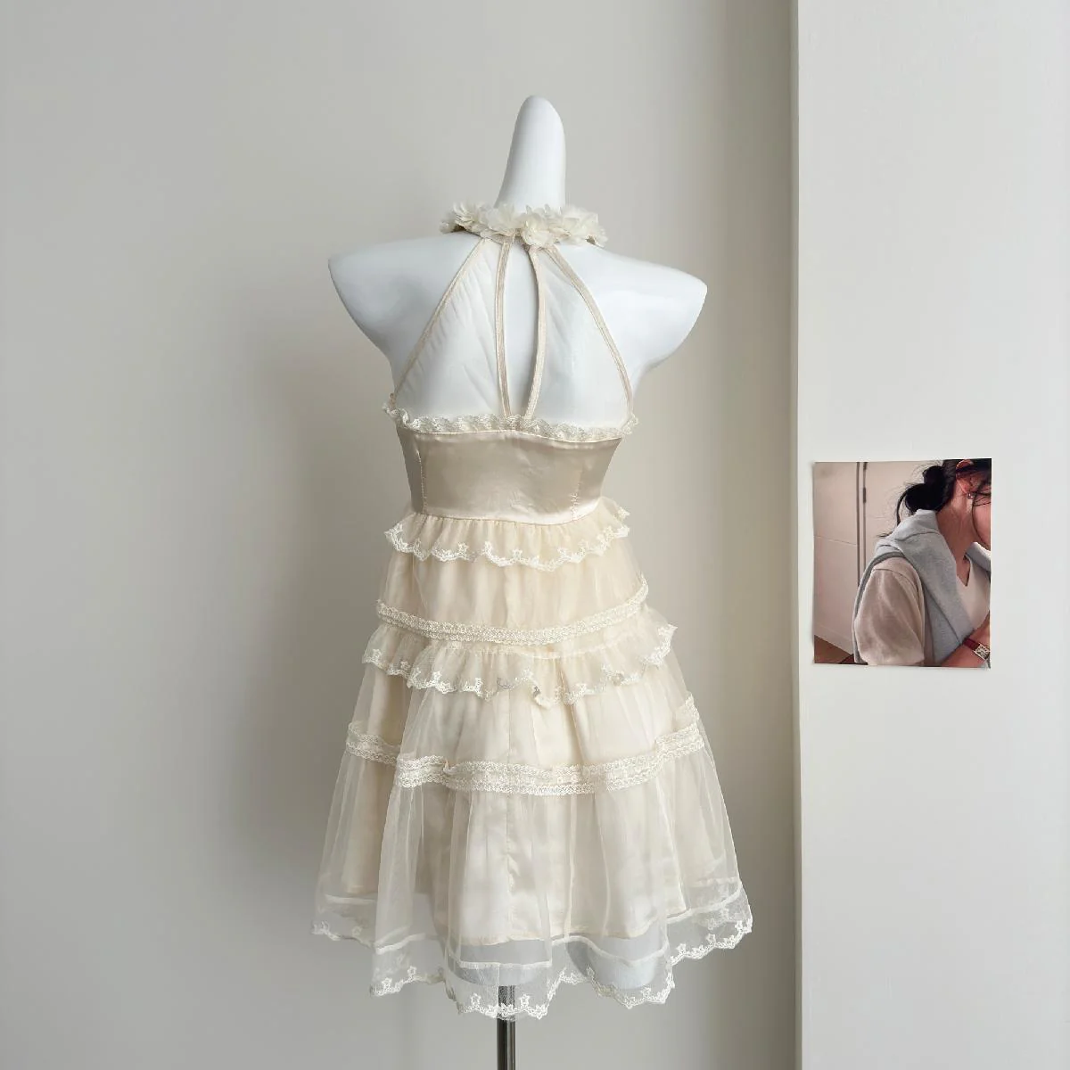 Cute A Line Square Halter Lace Summer Dress Holiday Party Outfits For Girls DP0140 - Deanwangkt