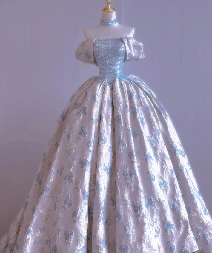 Modest Ball Gown Off The Shoulder Long Prom Dresses High School Outfits Graduation Dress Evening Dresses DP438 - Deanwangkt