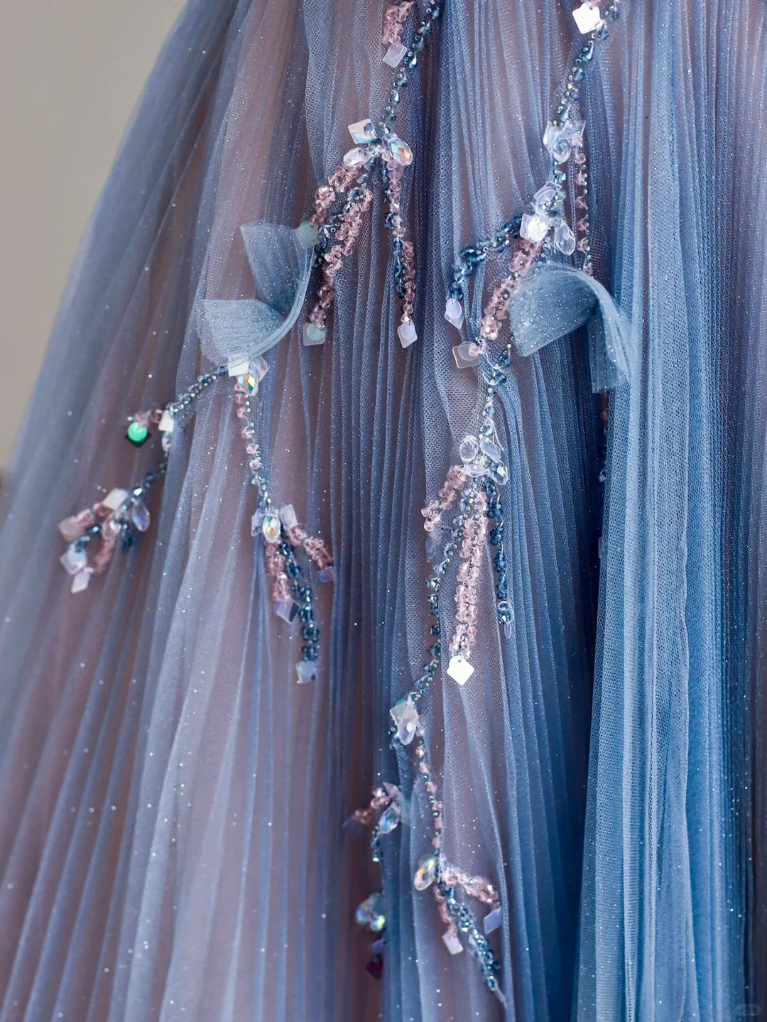 Elegant Glamour Ball Gown Strapless Blue Tulle Long Prom Dresses Party Dress Evening Dress DP1576 - Deanwangkt