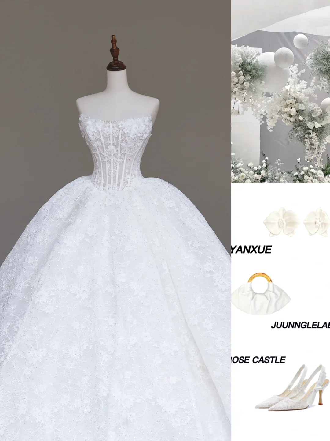 Unique Bridal Gown Ball Gown Sweetheart Lace White Satin Wedding Dresses Bridal Gowns DP684 - Deanwangkt