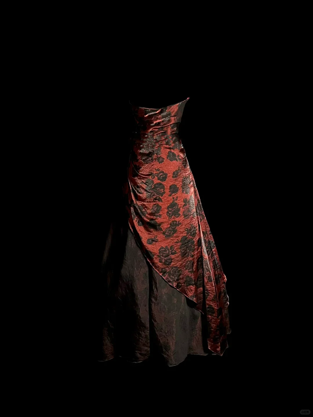 Retro Ball Gown Strapless Burgundy Floral Tulle Long Prom Dresses Evening Gowns Evening Dress DP944 - Deanwangkt