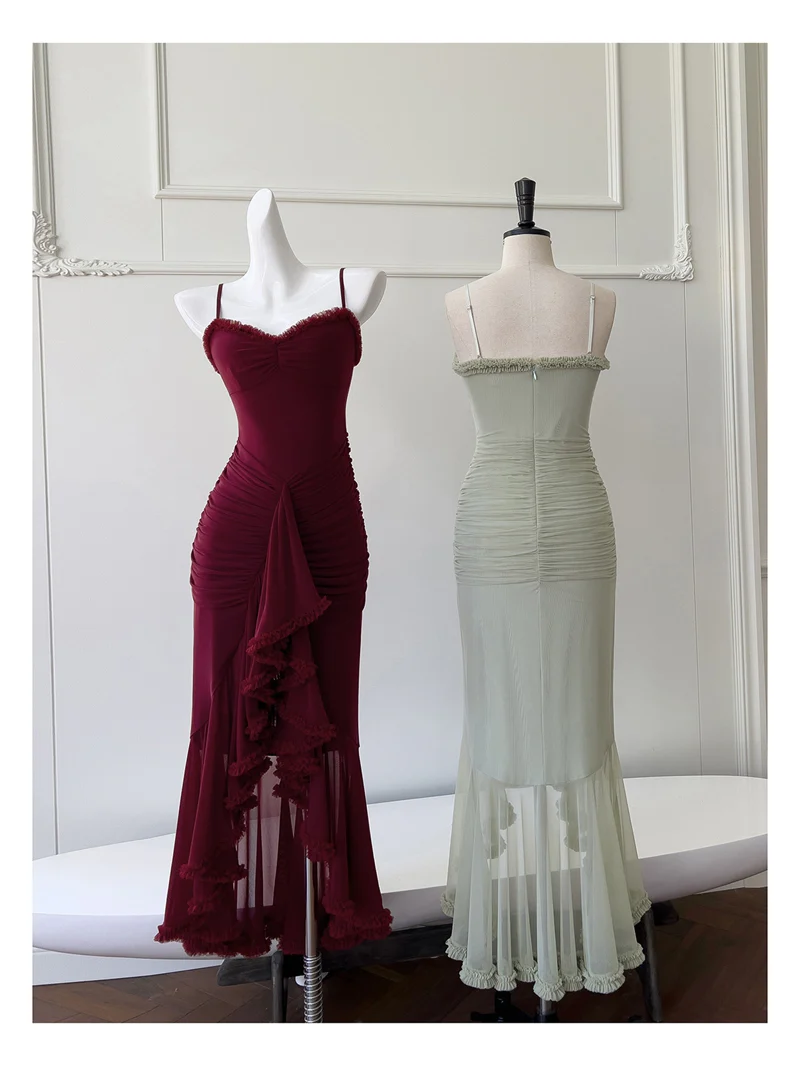 Elegant High Low Spaghetti Straps Sleeveless Long Evening Party Gowns Evening Formal Dresses Prom Dress DH90 - Deanwangkt