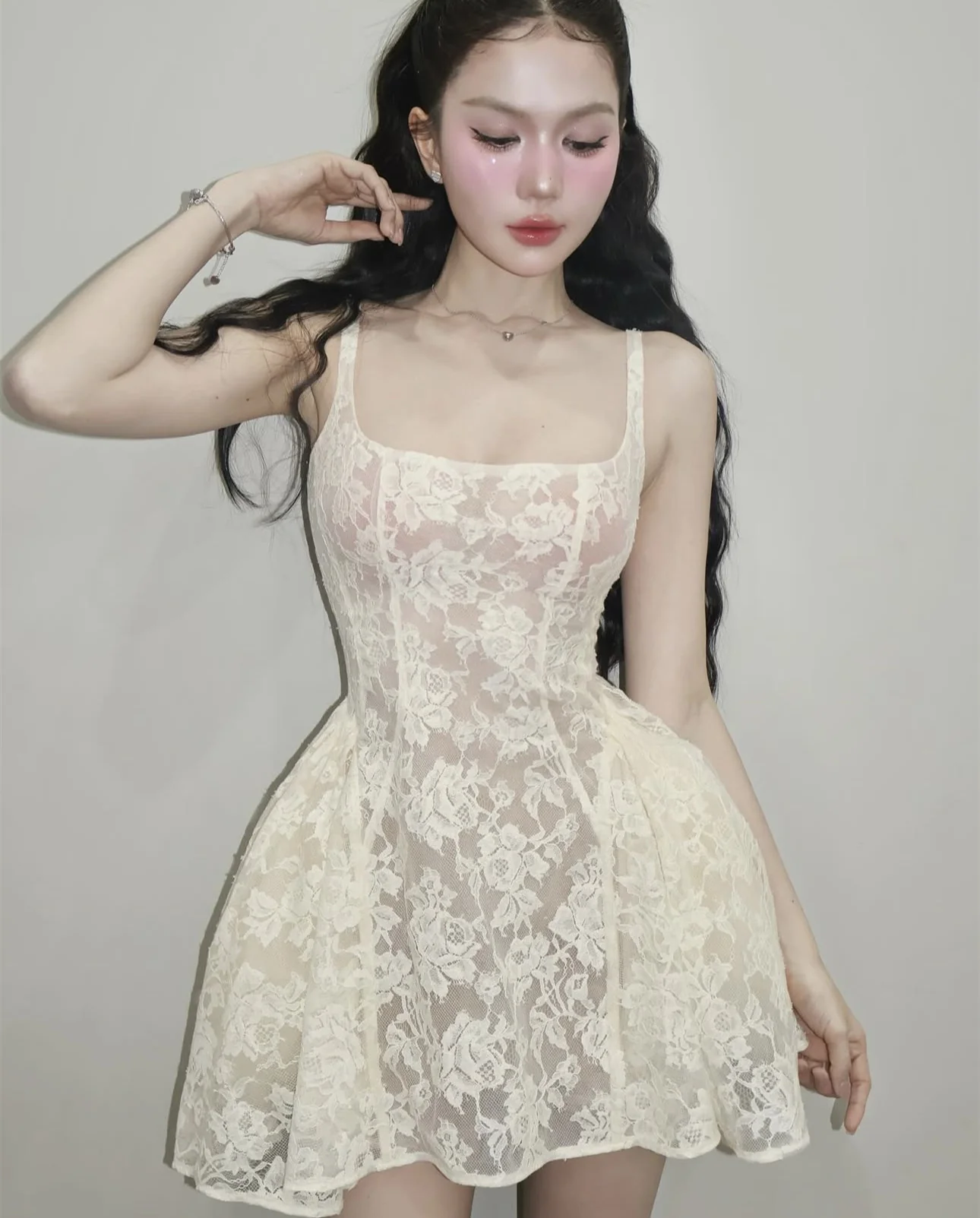 Cute Ball Gown Square Sage Green Lace Short Mini Formal 8th Grade Homecoming Dresses Middle School Cocktail Dress Hoco Outfits DH2628 - Deanwangkt