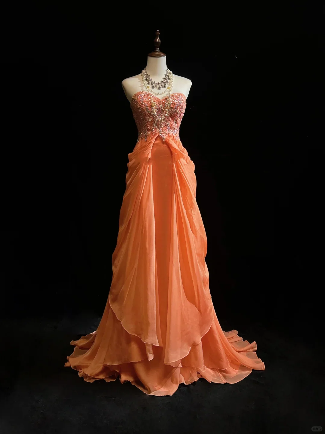 Vintage A Line Sweetheart Chiffon Orange Long Prom Dress Party Dress Evening Dresses DP1688 - Deanwangkt