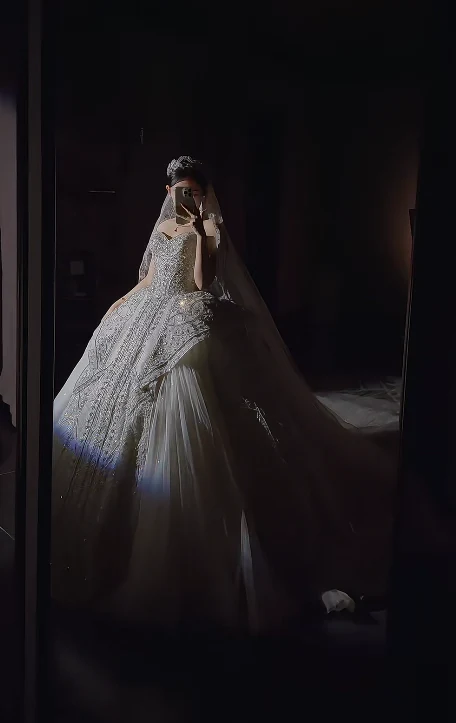 Timeless A-Line Tulle Long Wedding Dresses, Rhinestone White Bridal Gowns, Sleeveless Bridal Dresses DP3979 - Deanwangkt