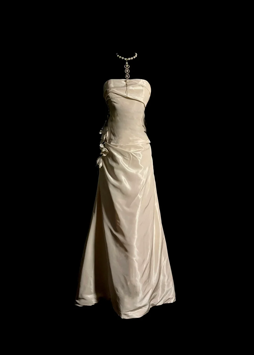 Pretty Wedding Dress Ball Gown Strapless Ivory Satin Vintage Wedding Dresses Bridal Gowns DP921 - Deanwangkt
