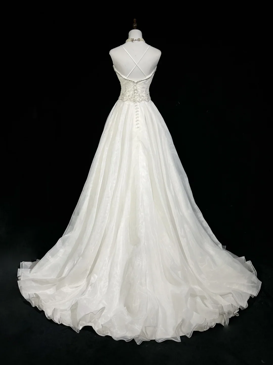Unique Bridal Dress A Line Spaghetti Straps White Lace Long 90s Wedding Dresses Vintage Bride Dress Bridal Gowns DH1259 - Deanwangkt