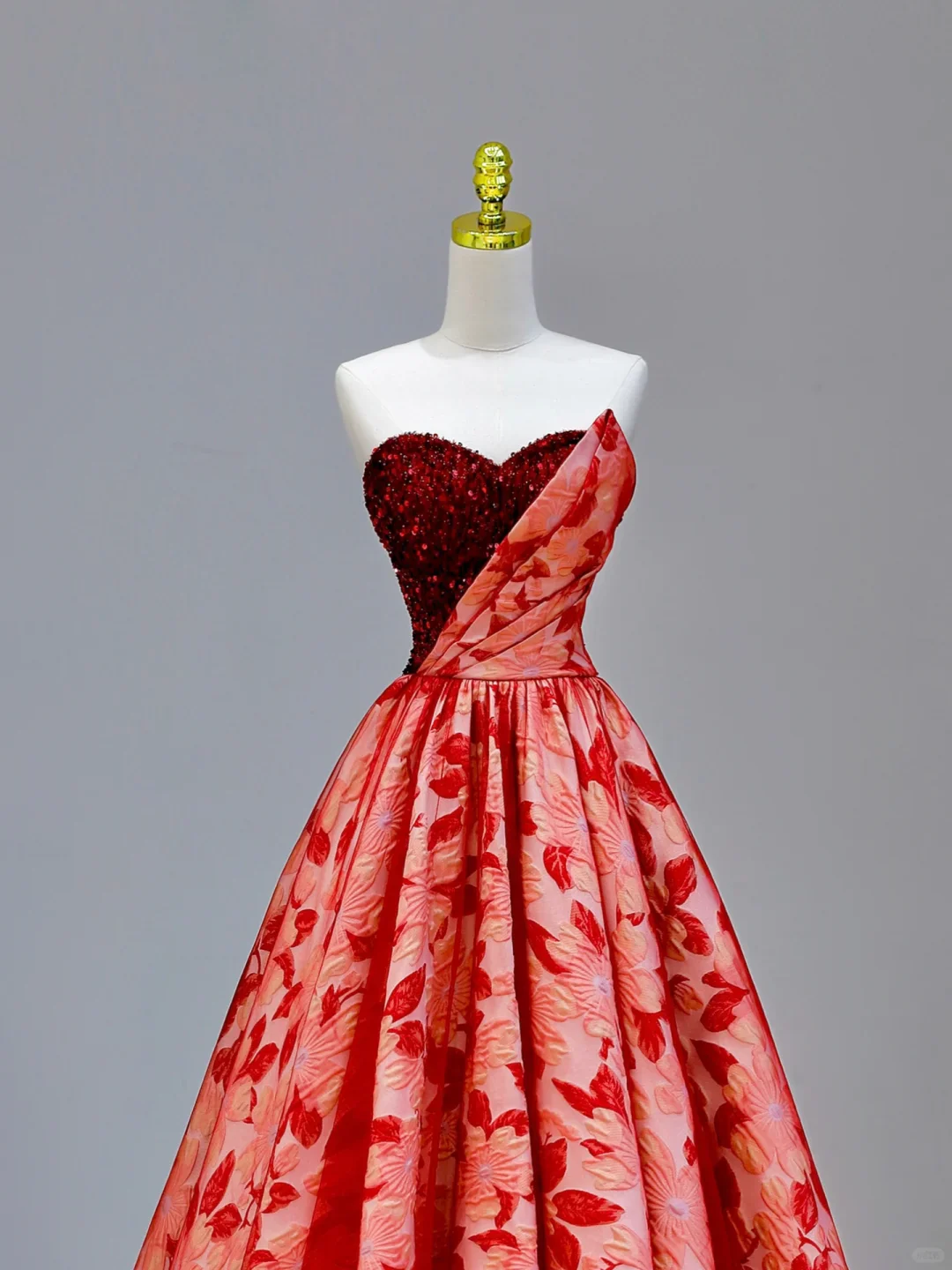 Elegant Glamour Ball Gown Sweetheart Tulle Red Floral 21st Birthday Dresses Evening Gown Birthday Outfits Evening Dress For Women DP1588 - Deanwangkt