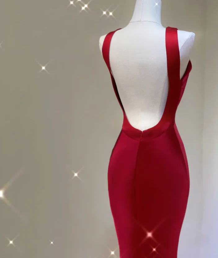 Pretty A Line Scoop Long Red Prom Dresses Graduation Dress High School Classy Evening Dresses DP413 - Deanwangkt