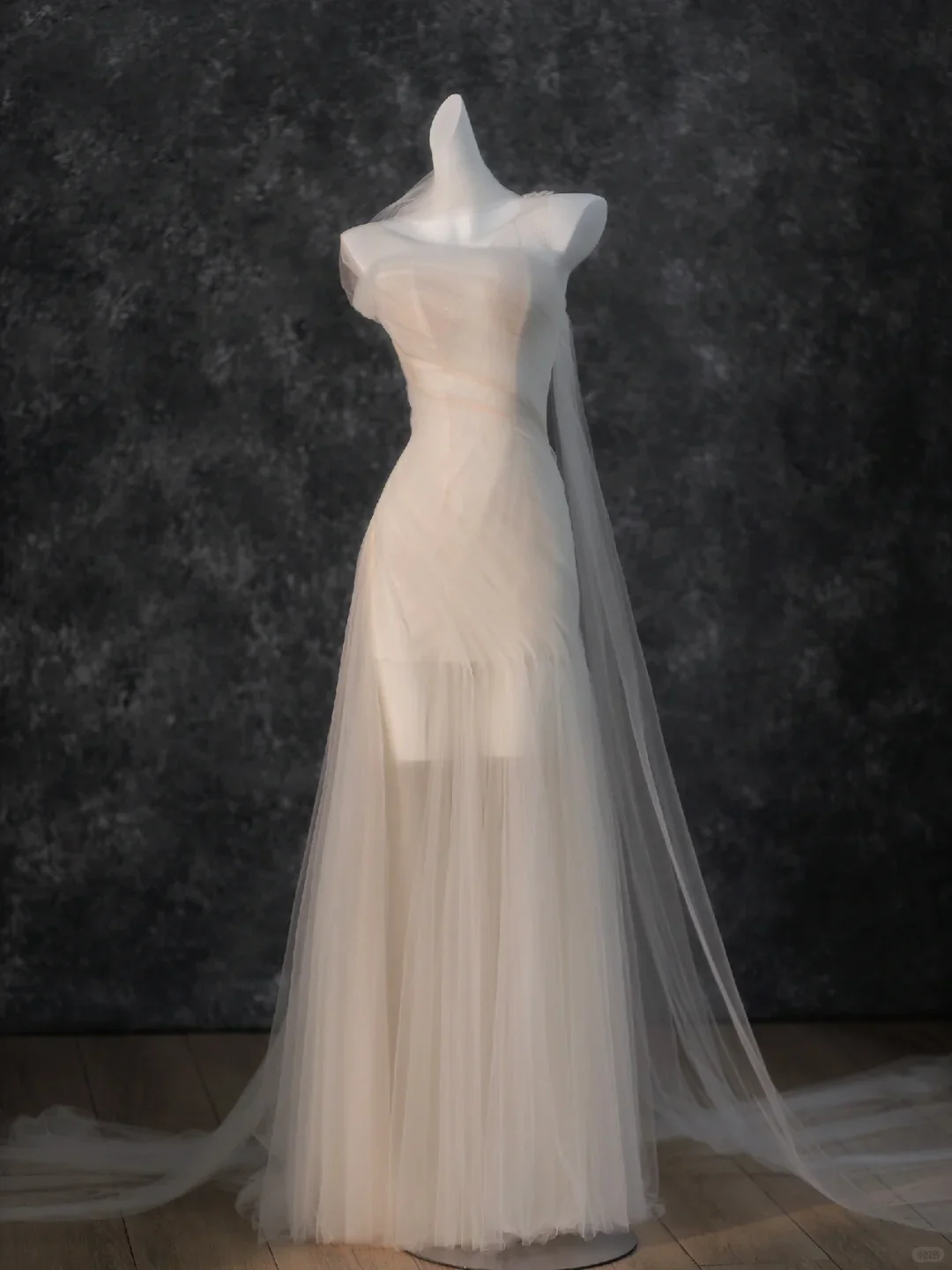 Vintage Bridal Gown Mermaid Strapless White Tulle Long Sleeves Wedding Dresses Minimalist Bridal Gowns DP1207 - Deanwangkt