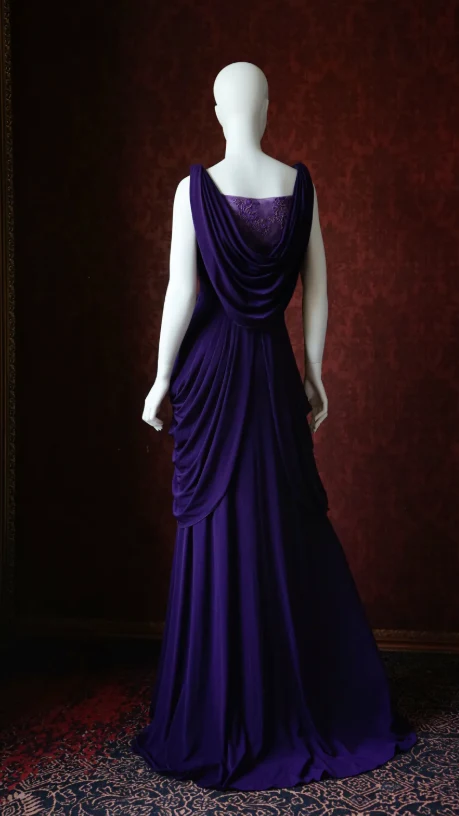 Chic V-neck Sheath Chiffon Long Prom Dresses, Purple Formal Evening Dresses DP3091 - Deanwangkt