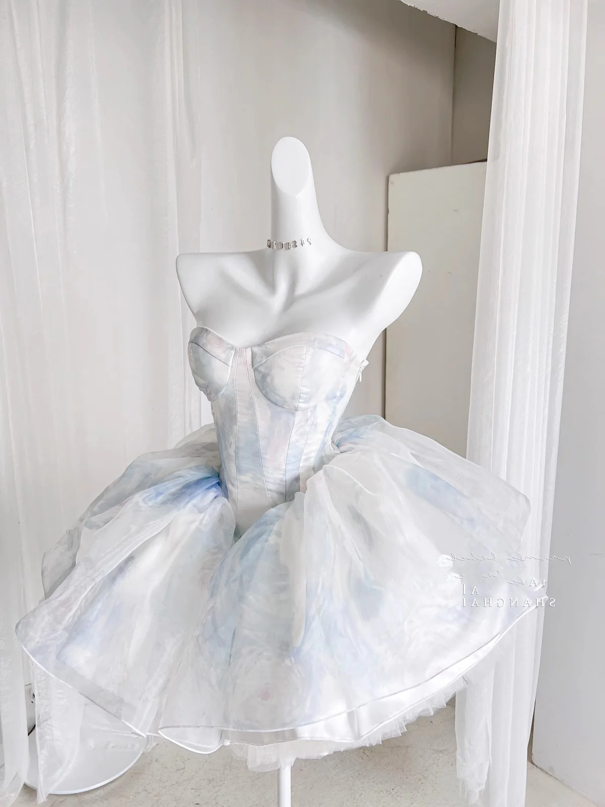 Cute Ball Gown Short Light Sky Blue Homecoming Dress Summer Hoco Dresses Cocktail Dress For Senior Teens DP1783 - Deanwangkt