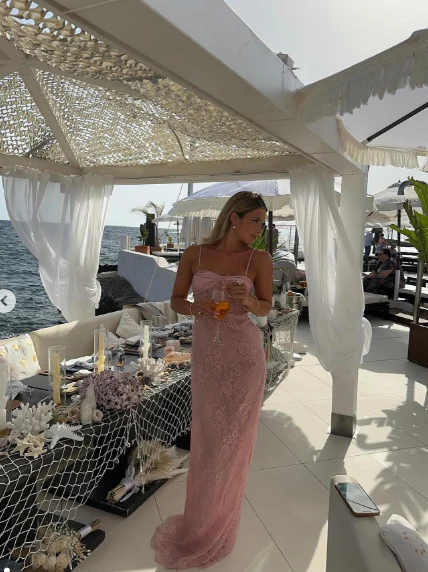 Elegant Wedding Guest Outfit Sheath Straps Pink Night Dresses Summer Wedding Guest Dresses Graduation Dresses DP750 - Deanwangkt